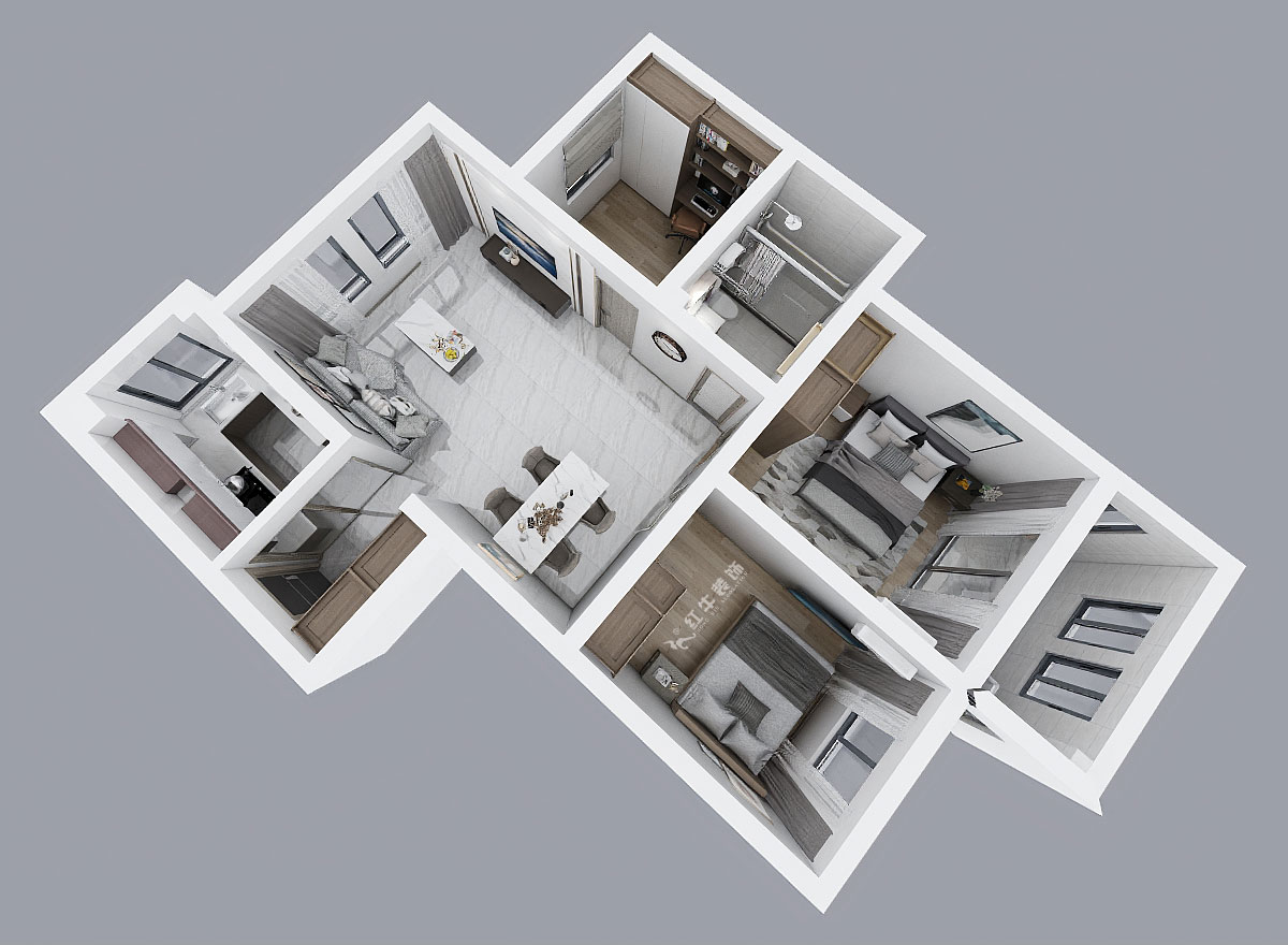 陸利民｜樂(lè)居雅14-2-804-90㎡-原木簡(jiǎn)約風(fēng)格｜3室2廳1衛(wèi)｜新房裝修｜定制家￥111670｜全包11