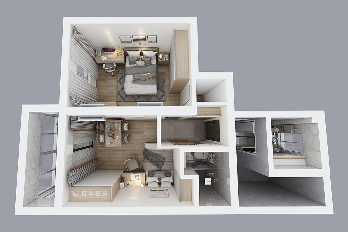 賈庭|木匠營(yíng)123號(hào)605室-50㎡-現(xiàn)代風(fēng)格|2室0廳1廚1衛(wèi)|老房裝修|定制家¥83400|全包8