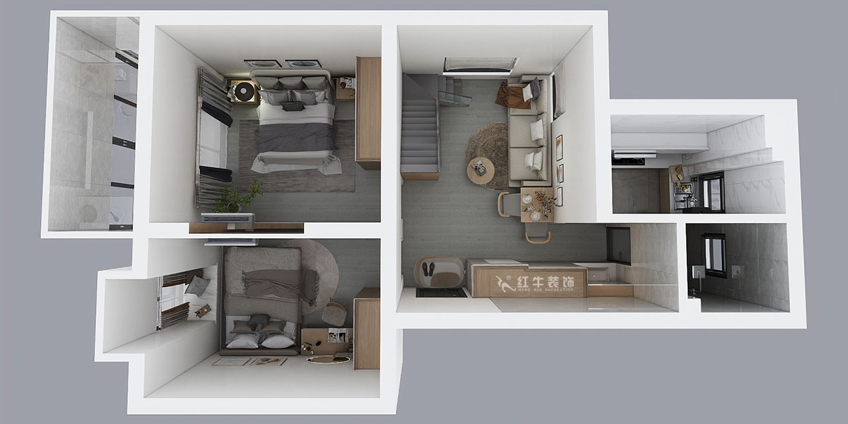 孟憲濤|堯順佳園2期60-606-72㎡-簡(jiǎn)約風(fēng)格|3室1廳1衛(wèi)|新房裝修|定制家|全包11萬(wàn)|00_05鳥(niǎo)瞰圖