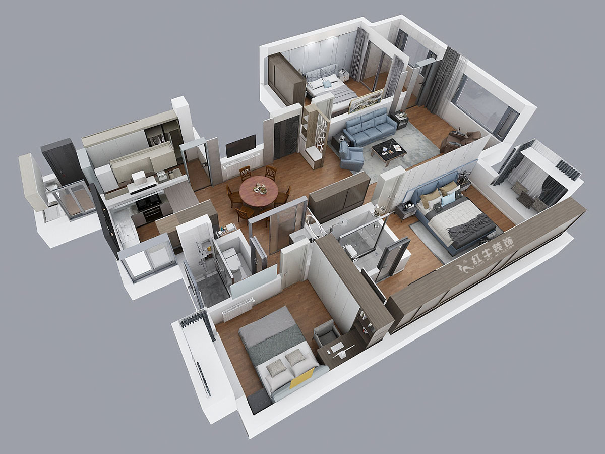 陸利民｜大光路37號(hào)7-1802-150㎡-現(xiàn)代簡(jiǎn)約風(fēng)格｜3室2廳2衛(wèi)｜老房重裝｜定制家￥156600｜全包19