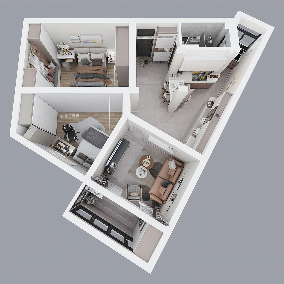 劉萍萍｜釣魚巷小區(qū)8幢25號301室-78㎡-現(xiàn)代簡約風(fēng)格｜2室2廳1衛(wèi)｜老房裝修｜定制家｜全包12