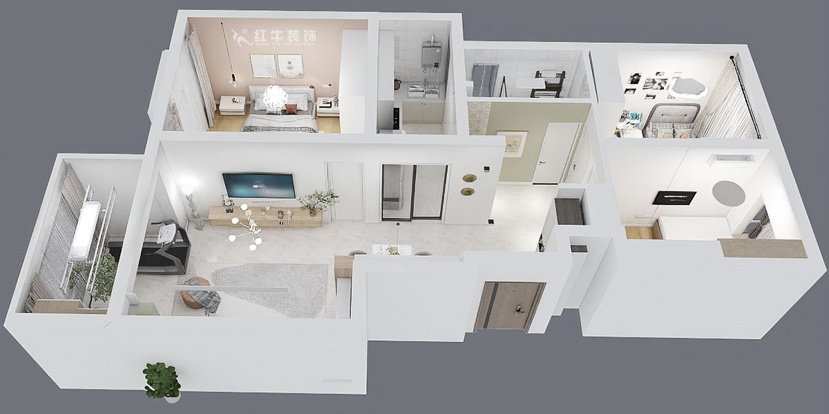 魏利利｜林景紫園26-404-89㎡-現(xiàn)代簡約風(fēng)格｜3室2廳1衛(wèi)｜婚房裝修｜定制家｜全包12萬｜00_04鳥瞰圖