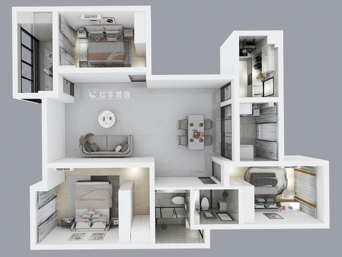 蔣?。泻Ｈ{麗舍東苑1-1003-135㎡-現(xiàn)代簡(jiǎn)約風(fēng)格｜3室2廳2衛(wèi)｜老房裝修｜定制家｜全包20萬(wàn)｜00_04鳥(niǎo)瞰圖