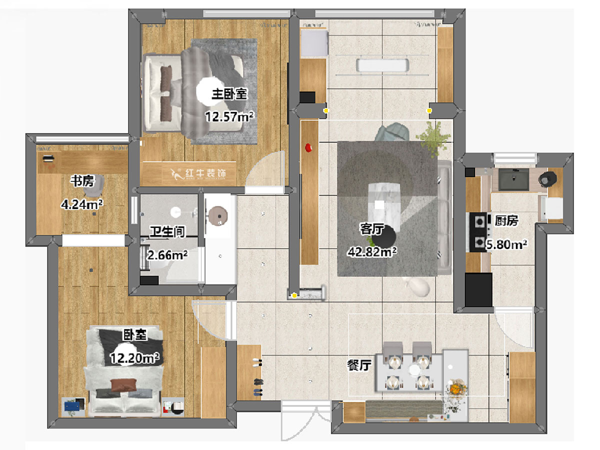 陸利民｜威尼斯水城3街區(qū)2-1902-110㎡-現(xiàn)代簡約風(fēng)格｜2室2廳1衛(wèi)｜新房裝修｜定制家｜全包14
