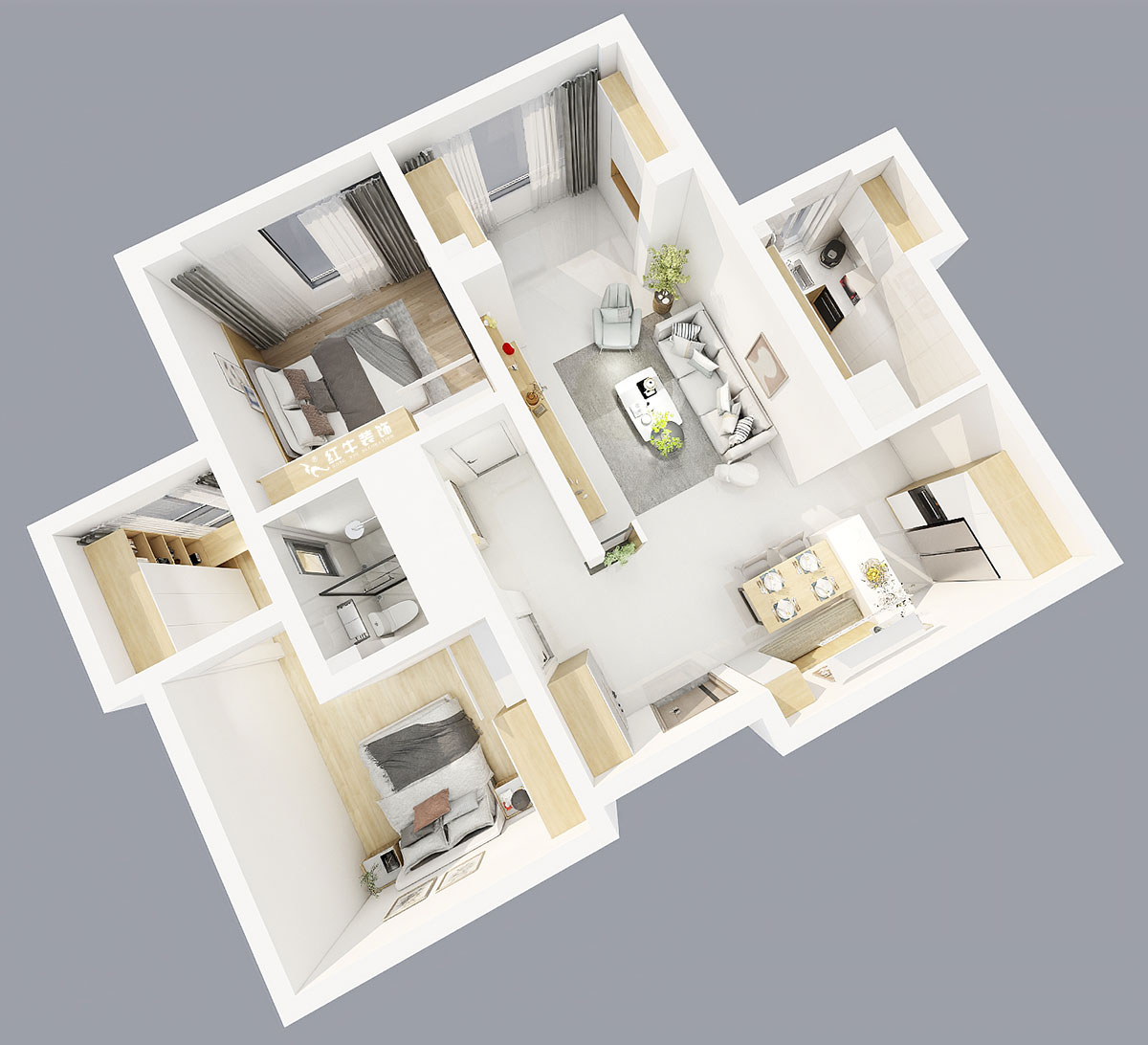 陸利民｜威尼斯水城3街區(qū)2-1902-110㎡-現(xiàn)代簡約風(fēng)格｜2室2廳1衛(wèi)｜新房裝修｜定制家｜全包14