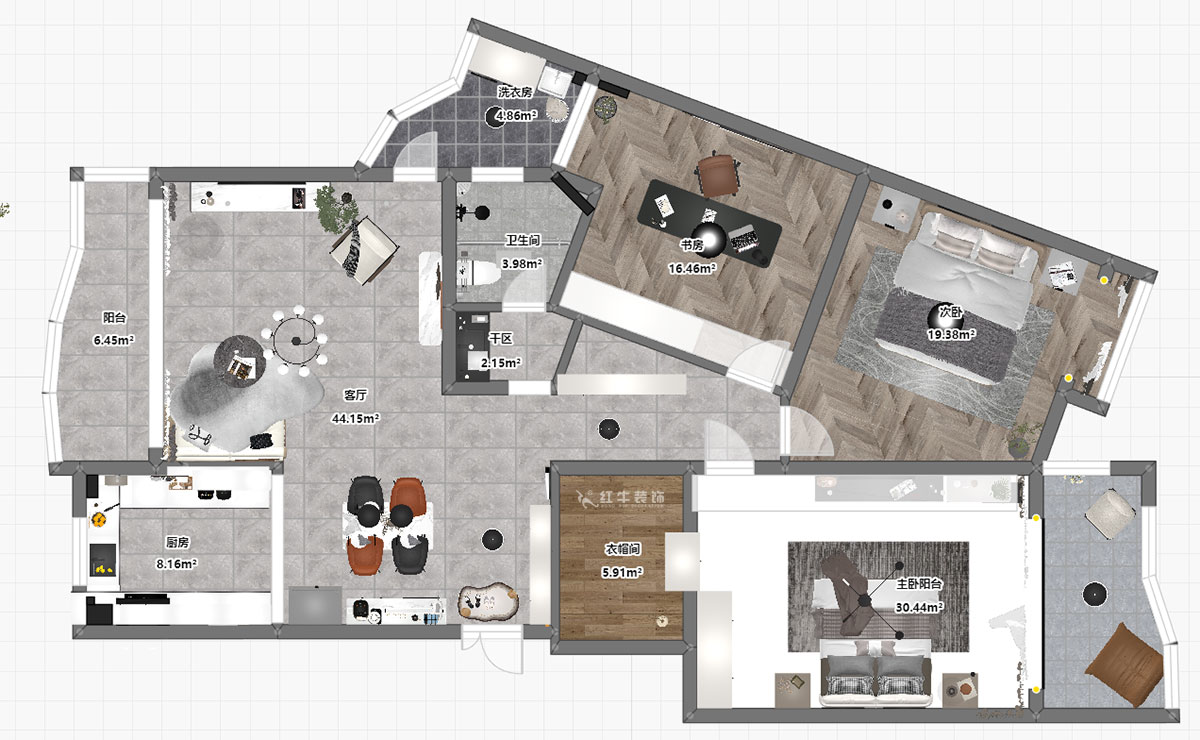 顧娟｜圣淘沙花城5-3-905-135㎡-現(xiàn)代風格｜3室2廳1衛(wèi)｜老房裝修｜定制家｜全包19