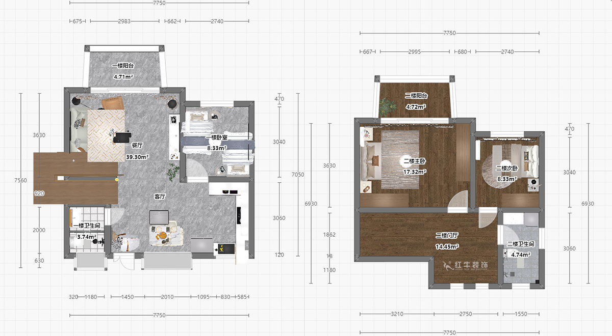 孟憲濤｜養(yǎng)龍山莊D-11B-120㎡-現(xiàn)代簡(jiǎn)約風(fēng)格｜3室2廳2衛(wèi)｜老房裝修｜定制家｜全包14萬｜00_05平面彩圖