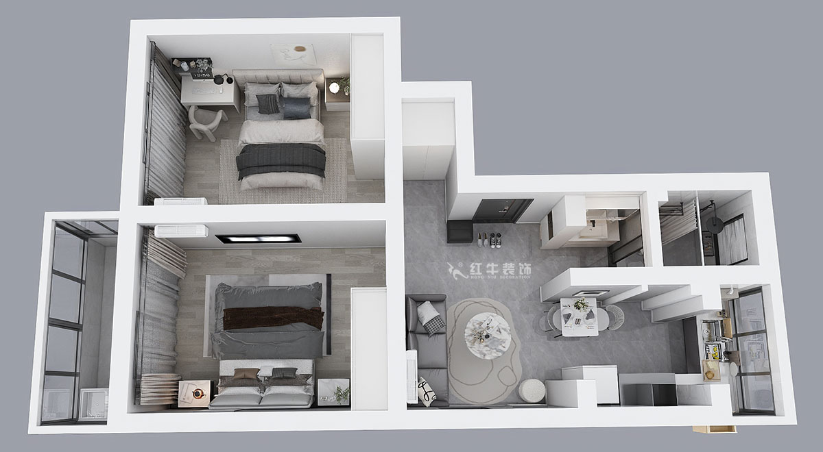 蔣?。H子巷后街20號(hào)1-501-60㎡-現(xiàn)代簡約風(fēng)格｜2室1廳1衛(wèi)｜老房裝修｜定制家｜全包9