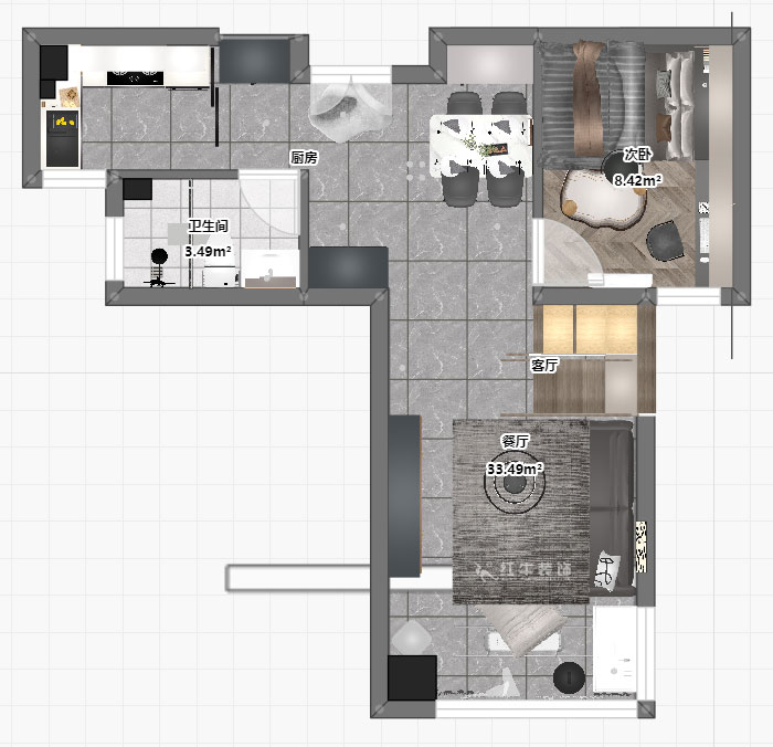 蔣?。腙枙r(shí)光里7-2-506-75㎡-現(xiàn)代簡約風(fēng)格｜2室2廳1衛(wèi)｜新房裝修｜定制家｜全包11萬｜00_05平面彩圖