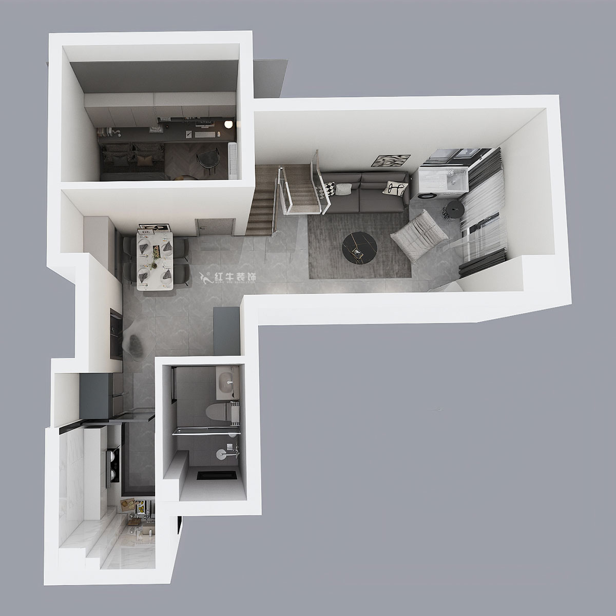 蔣琛｜弘陽時(shí)光里7-2-506-75㎡-現(xiàn)代簡約風(fēng)格｜2室2廳1衛(wèi)｜新房裝修｜定制家｜全包11萬｜00_06鳥瞰圖