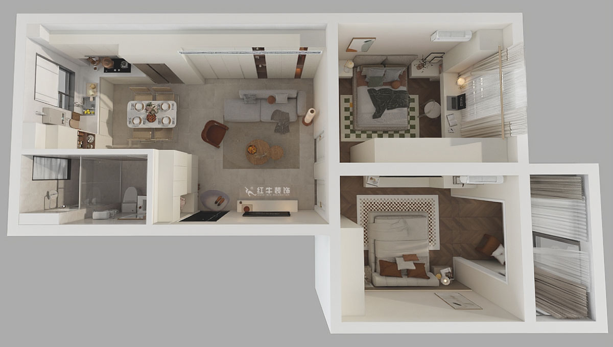 顧娟｜浦東路4號(hào)10-3-405-75㎡-現(xiàn)代簡約風(fēng)格｜2室2廳1衛(wèi)｜舊房裝修｜定制家｜全包12