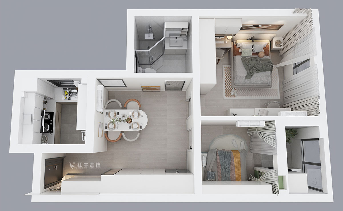 賈庭|麒麟晨光苑5-2-1404-60㎡-現(xiàn)代風(fēng)格|2室1廳1廚1衛(wèi)|老房裝修|定制家|全包8