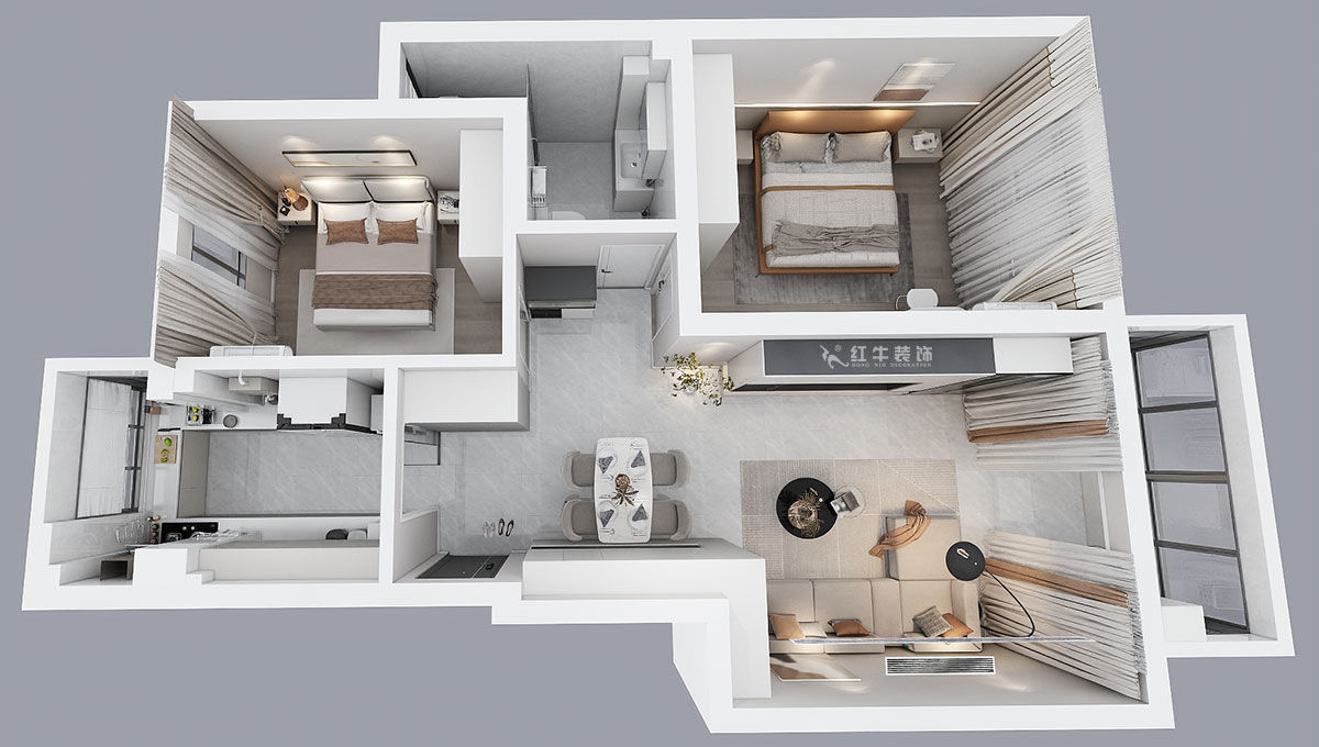 賈庭｜標(biāo)營4號(hào)27棟4-707-88㎡-現(xiàn)代風(fēng)格｜2室2廳1廚1衛(wèi)｜老房裝修｜定制家｜全包10