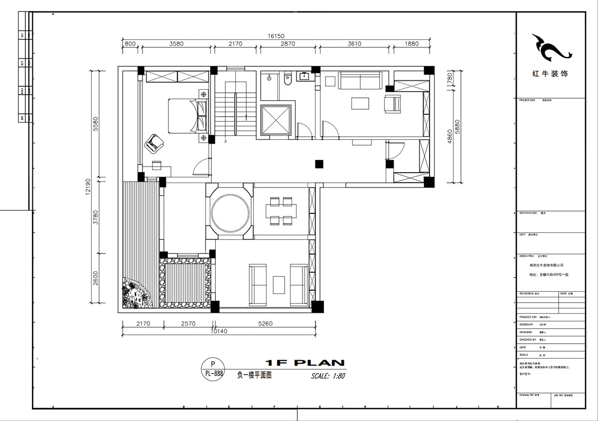劉小勇｜雅園21-101-390㎡-現(xiàn)代奢華風(fēng)格｜9室2廳6衛(wèi)｜三層別墅裝修｜定制家｜全包｜00_04負一樓平面圖