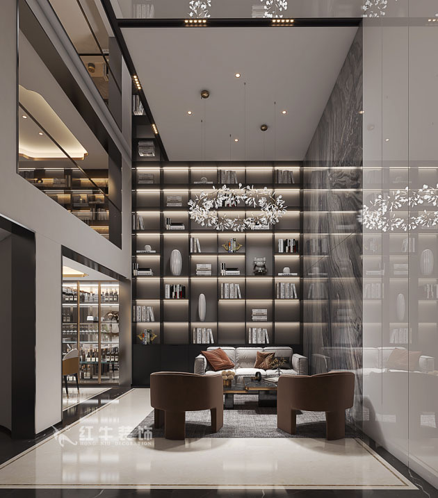 劉小勇｜雅園21-101-390㎡-現(xiàn)代奢華風(fēng)格｜9室2廳6衛(wèi)｜三層別墅裝修｜定制家｜全包｜01會客廳