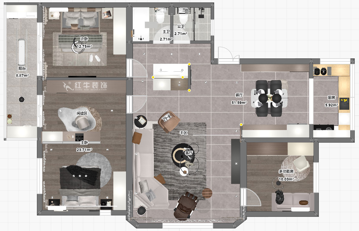 蔣?。鼥|升花苑5-501-140㎡-現(xiàn)代簡約風(fēng)格｜4室2廳2衛(wèi)｜老房裝修｜定制家｜全包20萬｜00_03平面彩圖