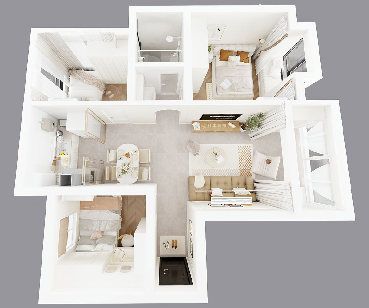 朱明琪｜招商蘭溪谷二期1-2-1104-75㎡-奶油風｜3室2廳1衛(wèi)｜老房裝修｜定制家｜全包10