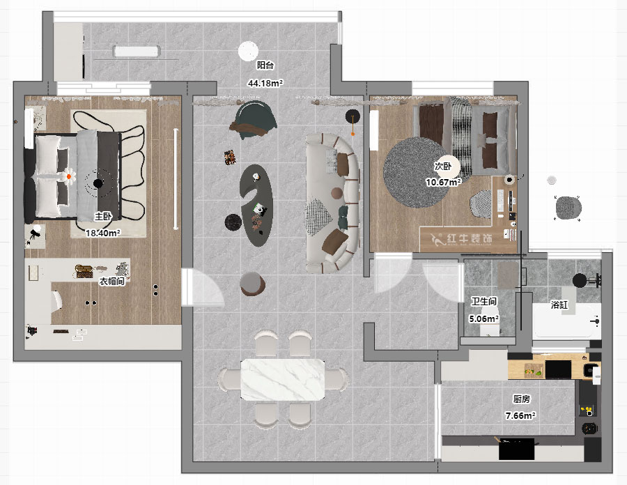 劉萍萍｜麒麟山莊16-1002-105㎡-現代簡約風格｜2室2廳1衛(wèi)｜老房裝修｜定制家｜全包15