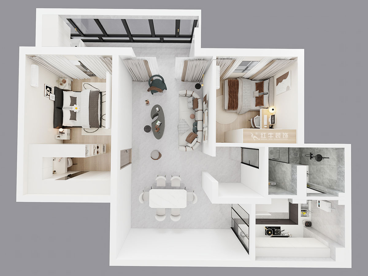 劉萍萍｜麒麟山莊16-1002-105㎡-現代簡約風格｜2室2廳1衛(wèi)｜老房裝修｜定制家｜全包15