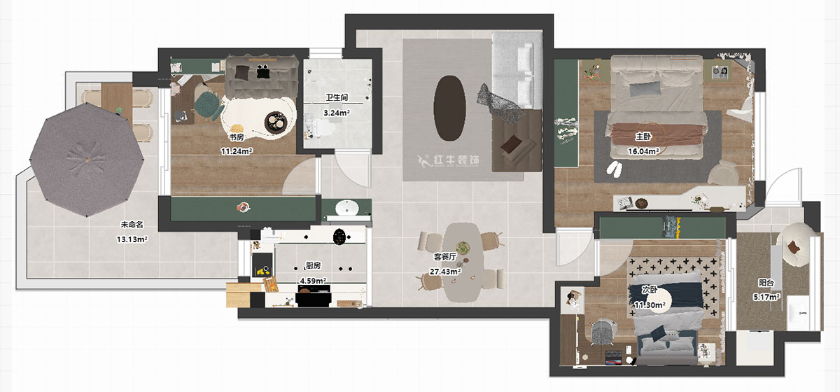 劉萍萍｜楓情水岸12-1-101-104㎡-簡約風格｜3室2廳1衛(wèi)｜老房裝修｜定制家｜全包13
