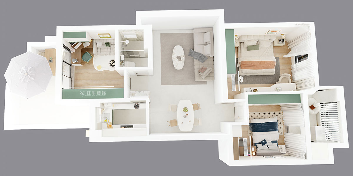 劉萍萍｜楓情水岸12-1-101-104㎡-簡約風格｜3室2廳1衛(wèi)｜老房裝修｜定制家｜全包13