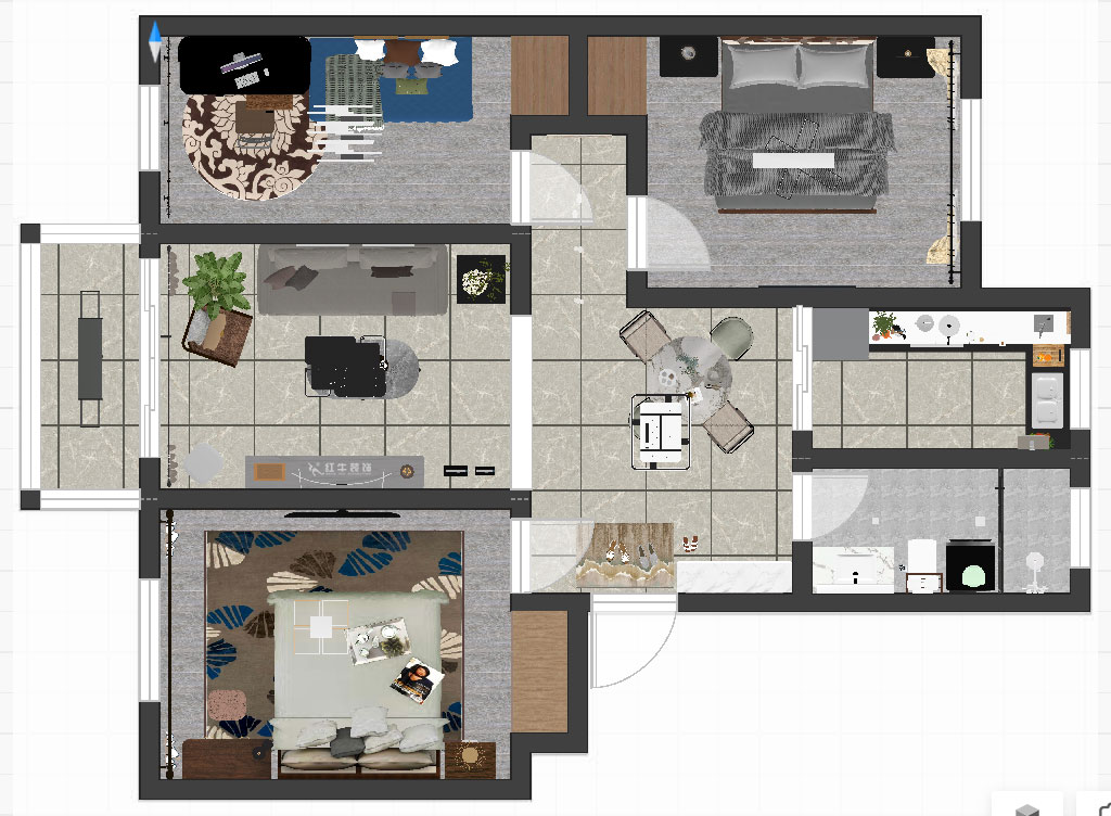 魏利利｜明故宮9號3-402-90㎡-現(xiàn)代簡約風格｜3室2廳1衛(wèi)｜老房改造｜定制家｜全包11