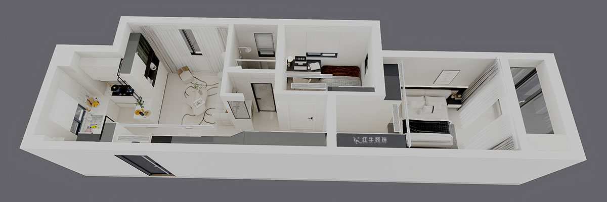 劉曉芳｜觀泓雅苑A7-3001-75㎡-奶油極簡(jiǎn)風(fēng)格｜2室1廳1衛(wèi)｜新房裝修｜定制家｜全包11