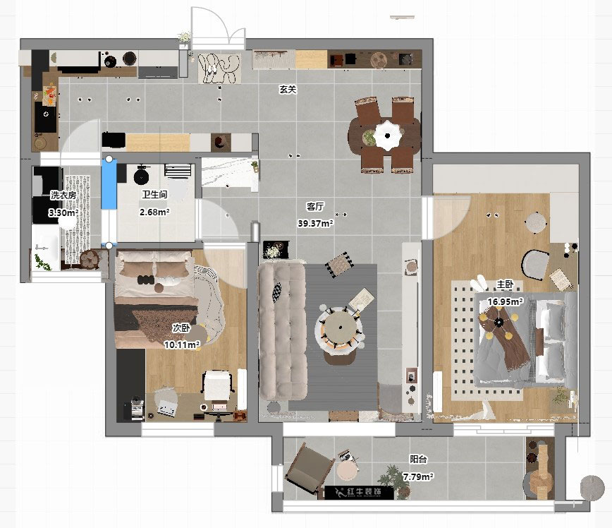 劉萍萍｜麒麟山莊27-502-103㎡-現(xiàn)代簡約風(fēng)格｜2室2廳1衛(wèi)｜老房裝修｜定制家｜全包14