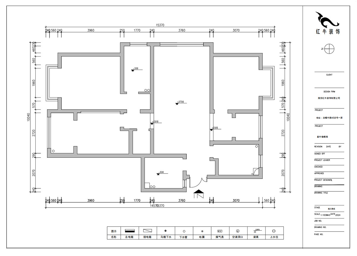 朱明琪｜星葉瑜憬灣2-2-1006-127㎡-北歐風格｜3室2廳2衛(wèi)｜新房裝修｜定制家｜全包16萬｜00_01原始結(jié)構(gòu)圖