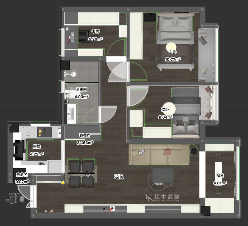 劉萍萍｜賈瑤華府4-2103-85㎡-現代簡約風格｜3室2廳1衛(wèi)｜新房裝修｜定制家｜全包11