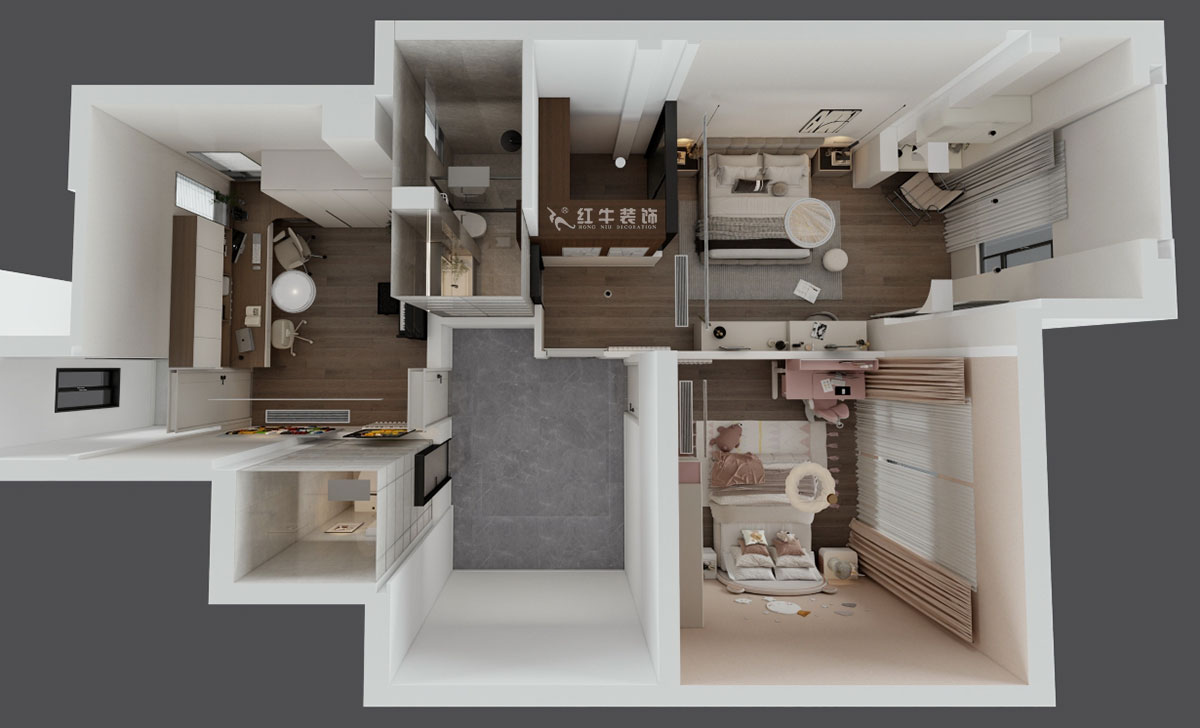 蔣?。┥紧斈芷咛?hào)院6-205-280㎡-現(xiàn)代簡(jiǎn)約風(fēng)格｜復(fù)式｜4室2廳3衛(wèi)｜毛坯裝修｜定制家｜全包40萬(wàn)｜00_08二層鳥(niǎo)瞰圖