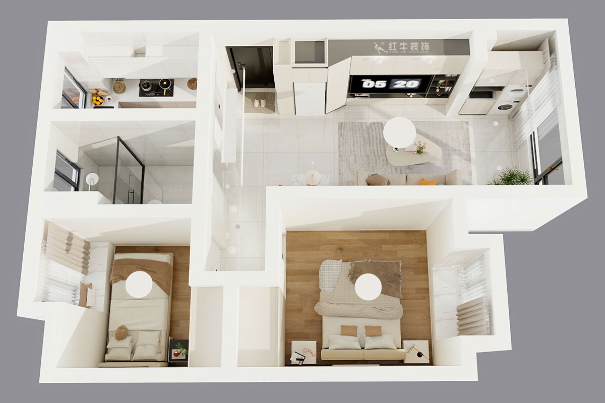 劉曉芳｜棠祥南苑1-1804-70㎡-現(xiàn)代風格｜2室2廳1衛(wèi)｜新房裝修｜定制家｜全包10