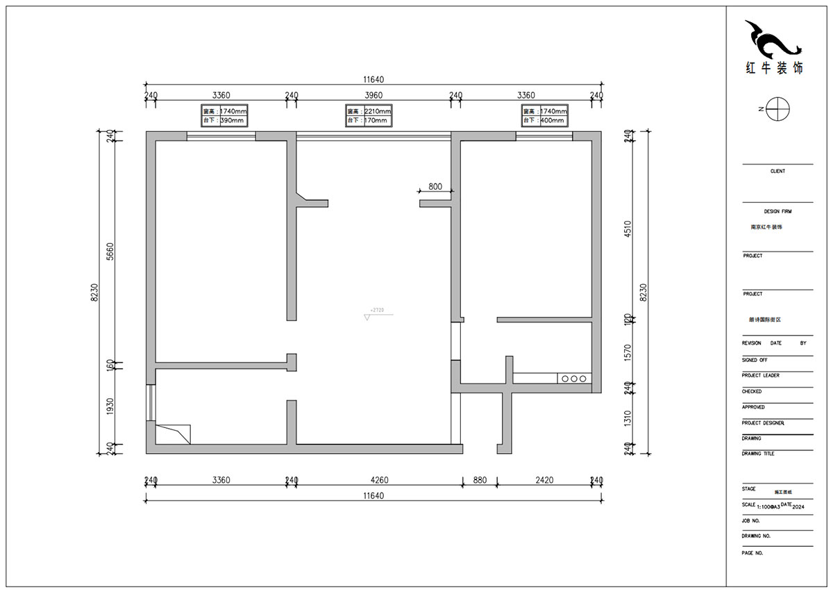 朱明琪｜朗詩國際街區(qū)中園6-1-602-100㎡-現代原木風格｜2室1廳1衛(wèi)｜老房裝修｜定制家｜全包11萬｜00_01原始結構圖