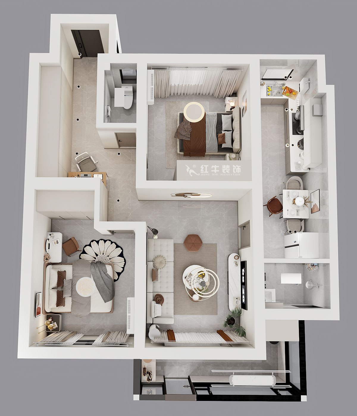 孟憲濤｜中央路286號(hào)101室-93㎡-現(xiàn)代簡約風(fēng)格｜3室2廳1衛(wèi)｜老房裝修｜定制家｜全包14