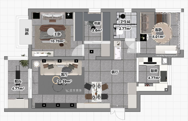 吳波｜中交錦致1-1004（北區(qū)）-83㎡-現(xiàn)代風(fēng)格｜3室2廳1衛(wèi)｜舊房裝修｜定制家｜全包11