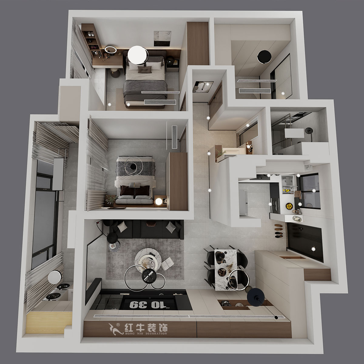 魏明花｜萬科久都薈A區(qū)2-2102-89㎡-現(xiàn)代簡約風(fēng)格｜3室2廳1衛(wèi)｜二手房裝修｜定制家｜全包12萬｜00_04鳥瞰圖