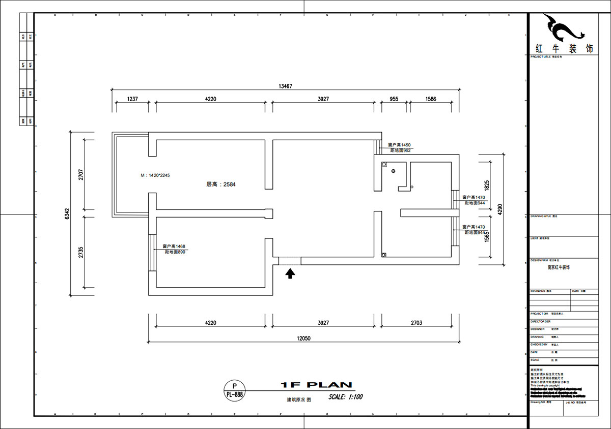 魏明花｜衛(wèi)橋新村17-502-70㎡-現(xiàn)代簡(jiǎn)約風(fēng)格｜1室2廳1衛(wèi)｜二手房裝修｜定制家｜全包9萬｜00_01建筑原況圖