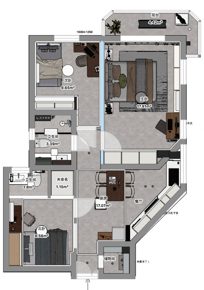孟憲濤｜金寶花園4-2605-95㎡-現(xiàn)代簡約風格｜3室1廳2衛(wèi)｜老房裝修｜定制家｜全包14
