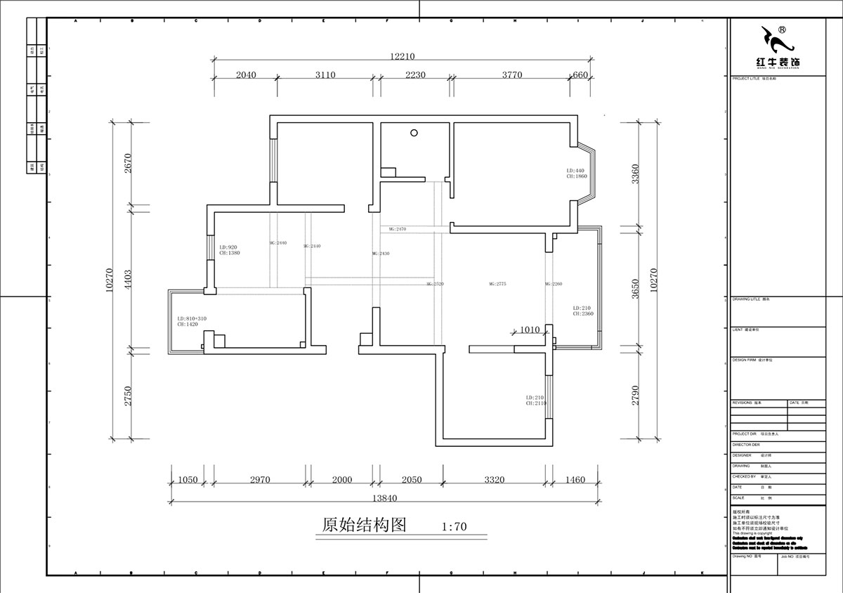 蔣?。汩坷?-3-1101-260㎡-現(xiàn)代簡約風(fēng)格｜4室3廳2衛(wèi)｜老房裝修｜定制家｜全包29萬｜00_01一層原始結(jié)構(gòu)圖