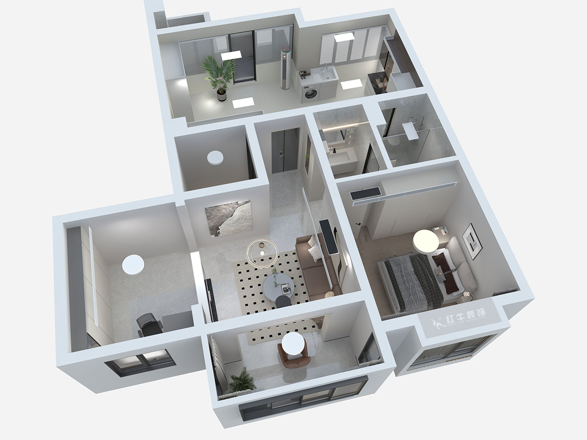 蔣?。汩坷?-3-1101-260㎡-現(xiàn)代簡約風(fēng)格｜4室3廳2衛(wèi)｜老房裝修｜定制家｜全包29萬｜00_06鳥瞰圖