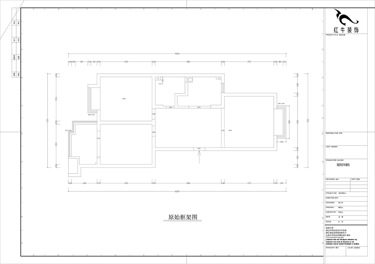 孟憲濤｜東城水岸5-202-99㎡-簡約風(fēng)格｜2室2廳1衛(wèi)｜老房裝修｜定制家｜全包14萬｜00_01原始框架圖