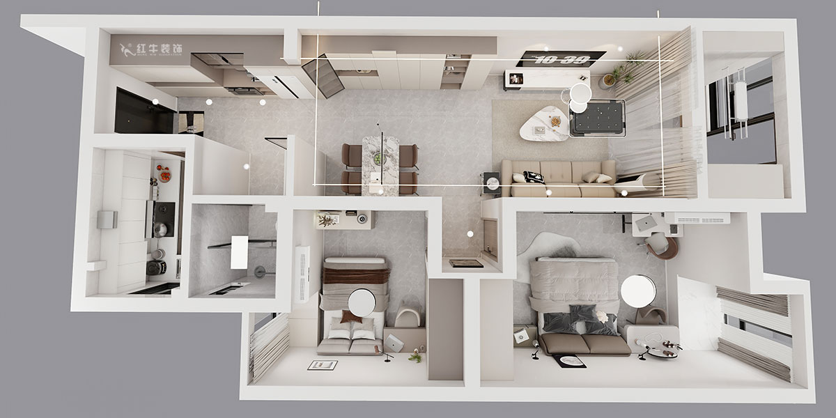 孟憲濤｜紫楊佳園11-108-85㎡-簡(jiǎn)約風(fēng)格｜2室2廳1衛(wèi)｜老房裝修｜定制家｜全包12萬(wàn)｜00_04鳥(niǎo)瞰圖