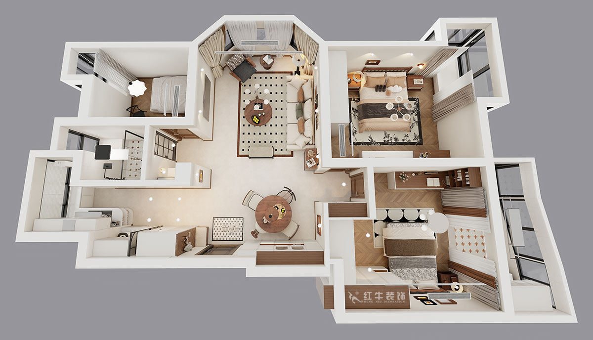 顧娟｜大地豪庭2幢301室-95㎡-中古風(fēng)｜3室2廳1衛(wèi)｜舊房裝修｜定制家｜全包12