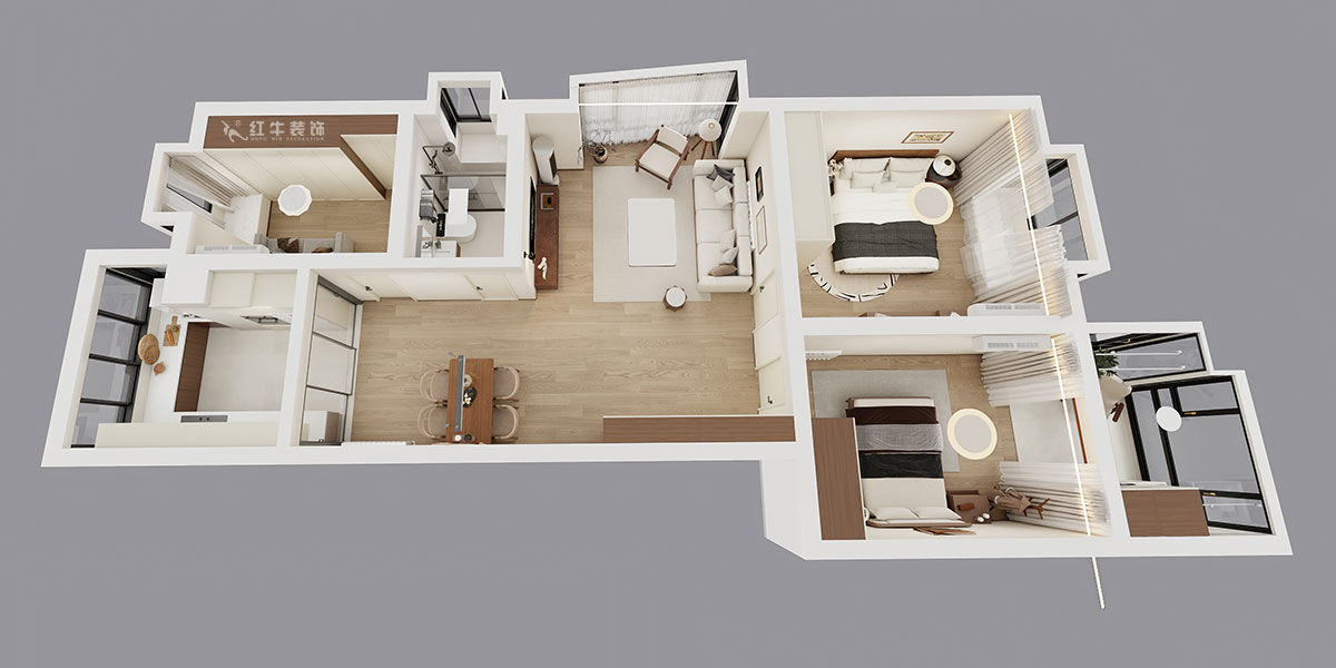 劉小勇｜東城水岸6-1301-105㎡-現(xiàn)代風(fēng)格｜3室2廳1衛(wèi)｜老房裝修｜定制家｜全包11