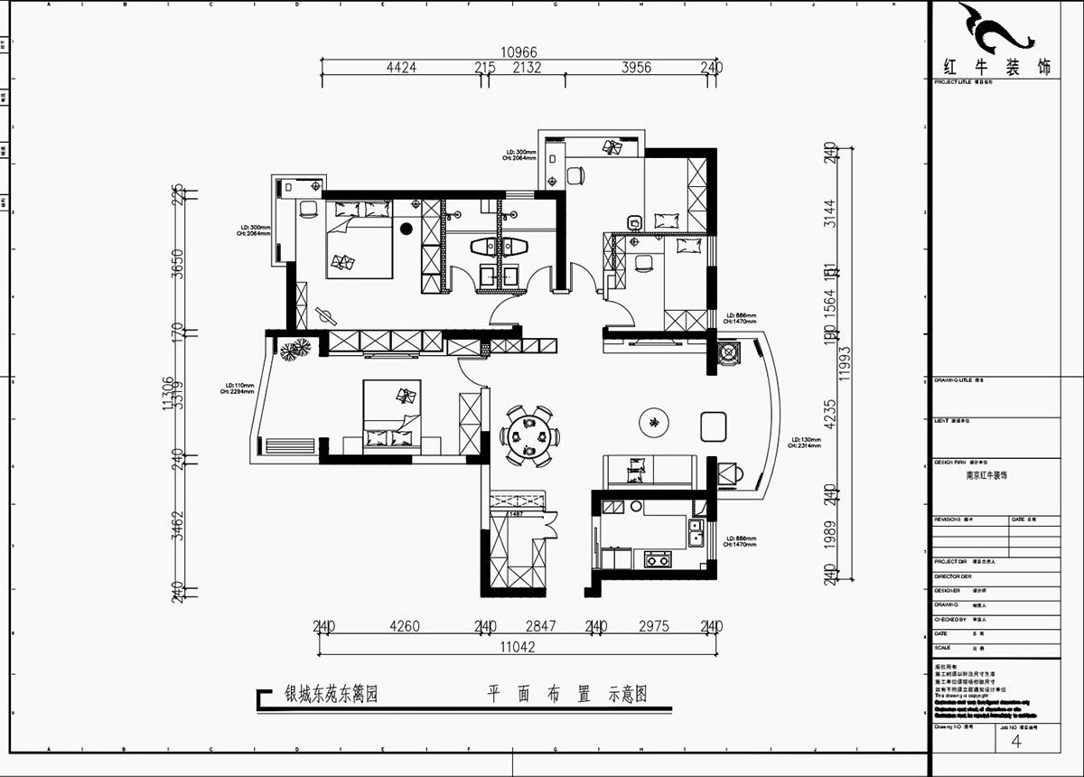 魏利利｜銀城東苑東籬園2幢103室-135㎡-簡(jiǎn)約風(fēng)格｜4室2廳2衛(wèi)｜毛坯裝修｜定制家｜全包24萬(wàn)｜00_02平面布置圖