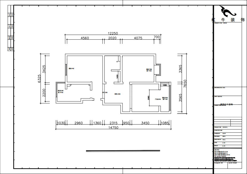 朱彥｜怡水嘉園3幢11號101室-100㎡-現(xiàn)代簡約風(fēng)格｜2室2廳1衛(wèi)｜老房改造｜定制家｜全包12萬｜00_01原始結(jié)構(gòu)圖