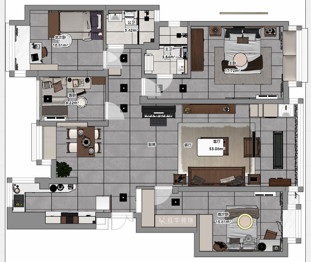 孟憲濤｜高科榮域8-2-303-133㎡-簡約中式風(fēng)格｜4室2廳2衛(wèi)｜老房裝修｜定制家｜全包17