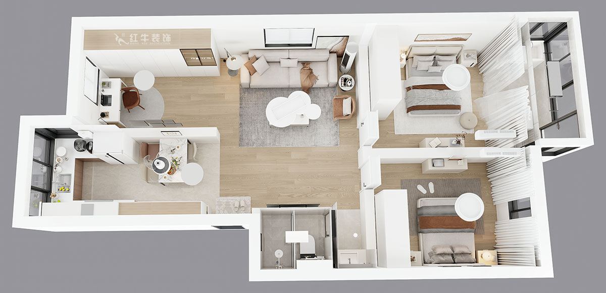 劉小勇｜復成里44-109-94㎡-現(xiàn)代簡約風格｜3室2廳1衛(wèi)｜老房裝修｜定制家｜全包10