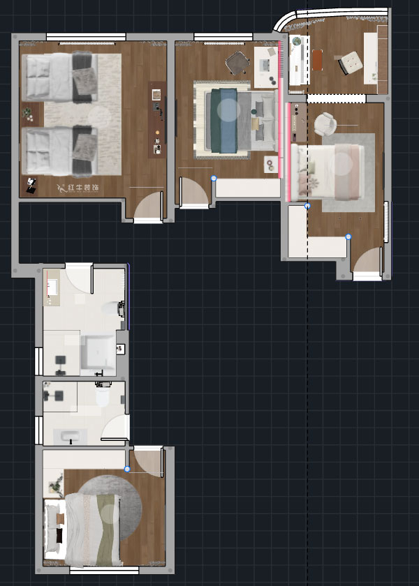 郭志成｜中冶錦繡公館9-2-201-230㎡-中古風(fēng)｜4室2廳2廚2衛(wèi)｜毛坯裝修｜定制家｜全包23