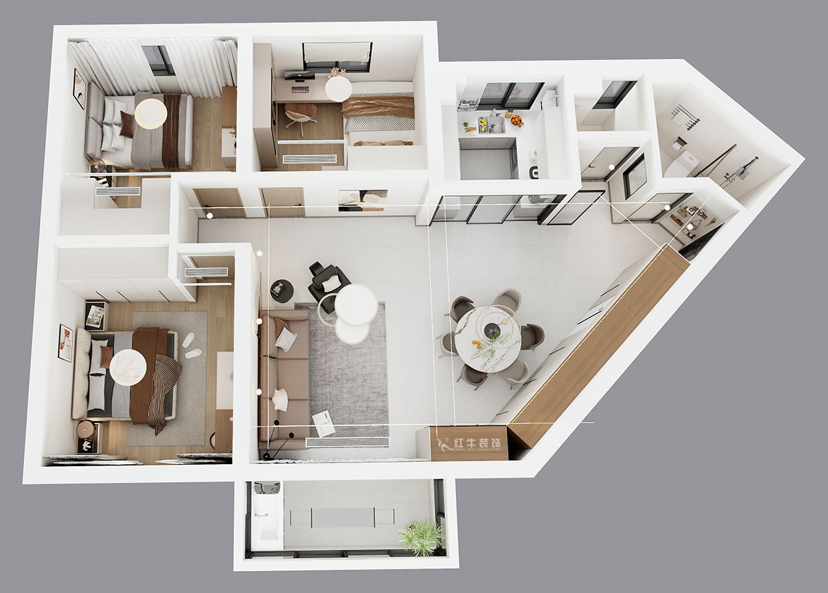 劉小勇｜五臺(tái)花園11-1706-124㎡-現(xiàn)代簡(jiǎn)約風(fēng)格｜3室2廳2衛(wèi)｜老房裝修｜定制家｜全包16